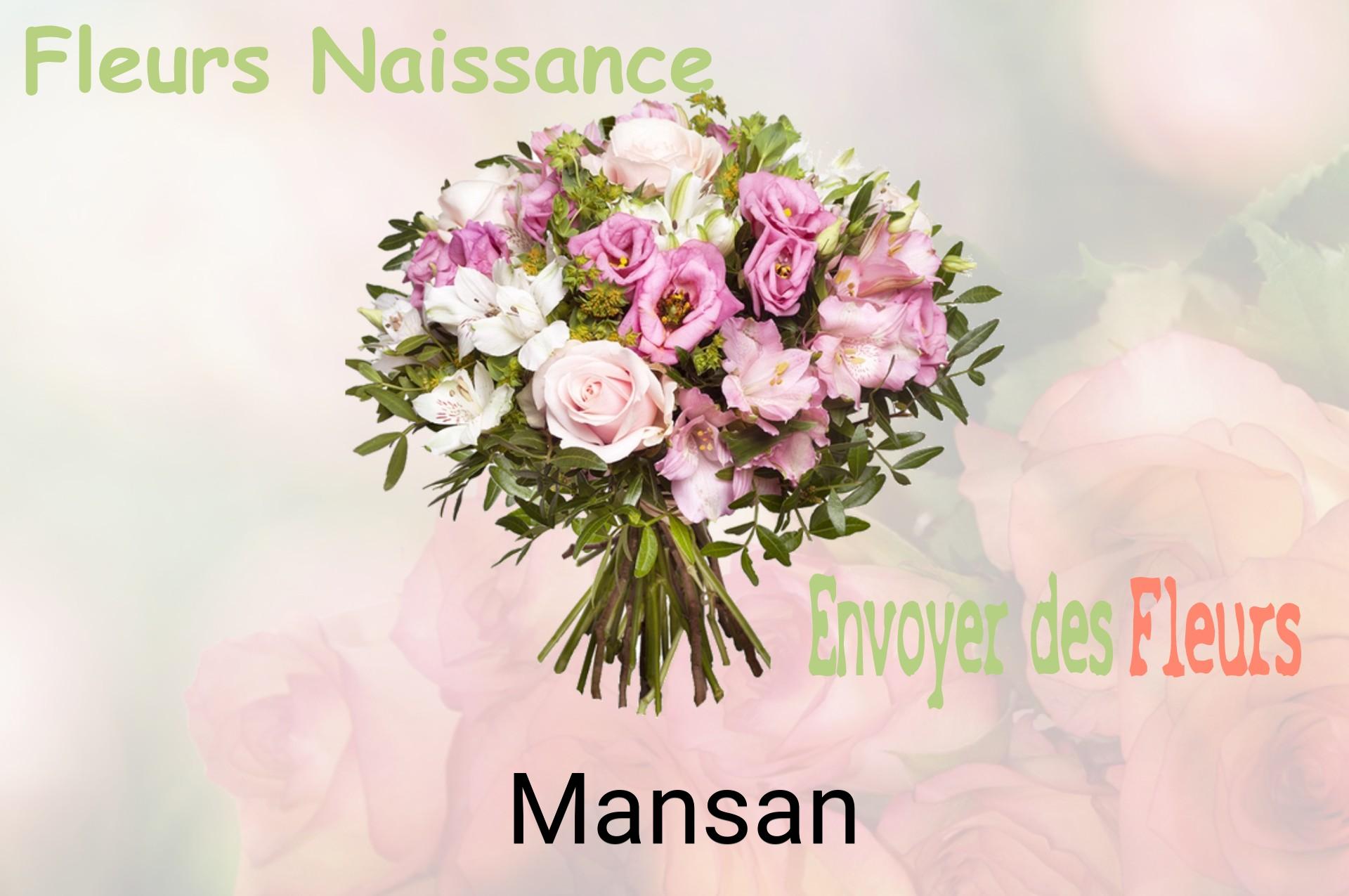Bouquet de fleurs de naissance livré à Mansan
