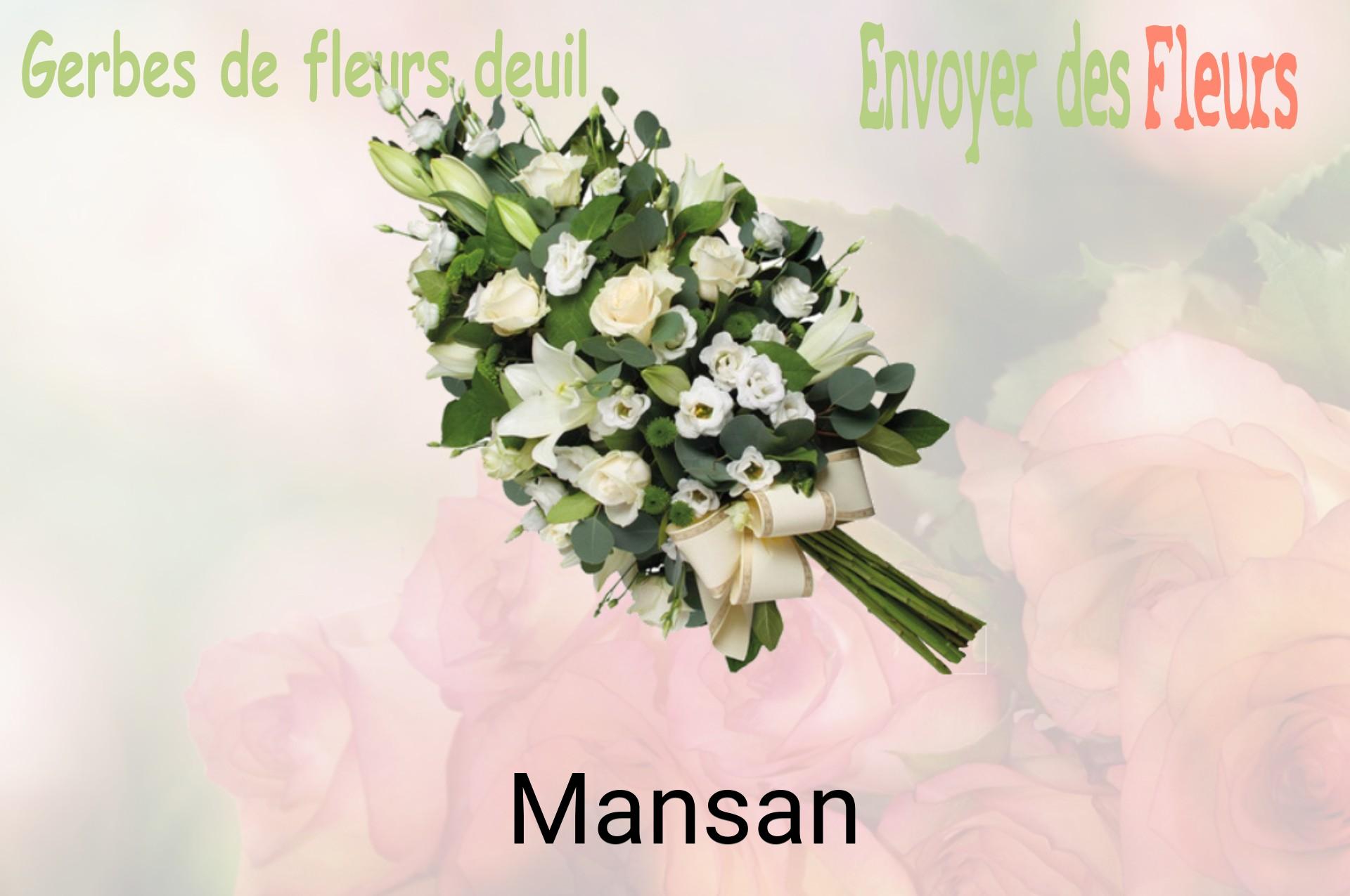 Gerbe de fleurs de deuil livrée à Mansan